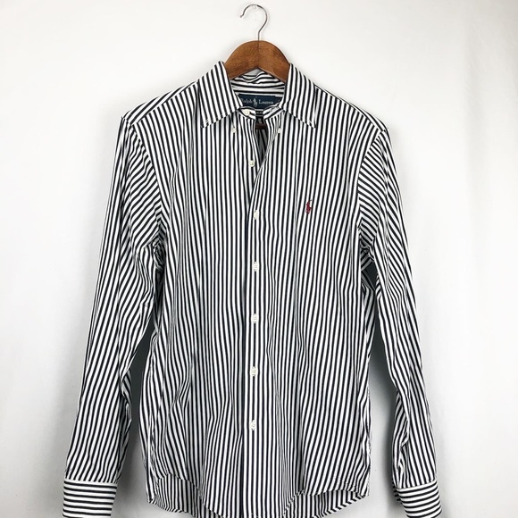 ralph lauren mens black button down shirt